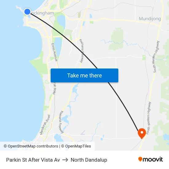 Parkin St After Vista Av to North Dandalup map