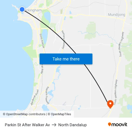 Parkin St After Walker Av to North Dandalup map