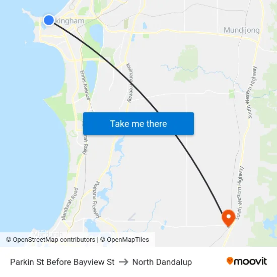 Parkin St Before Bayview St to North Dandalup map