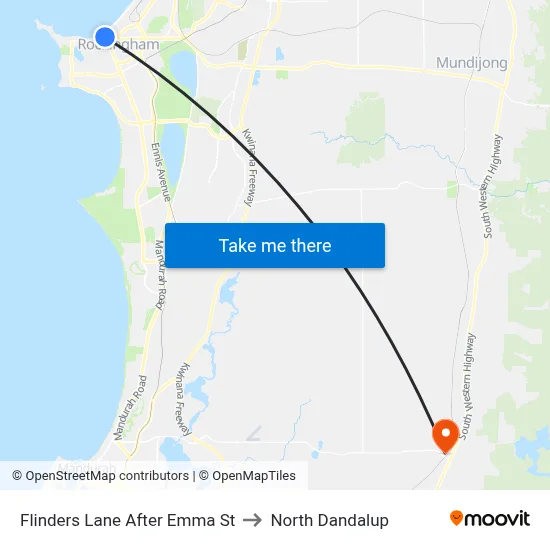Flinders Lane After Emma St to North Dandalup map