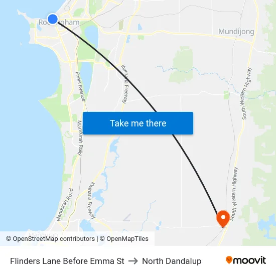 Flinders Lane Before Emma St to North Dandalup map