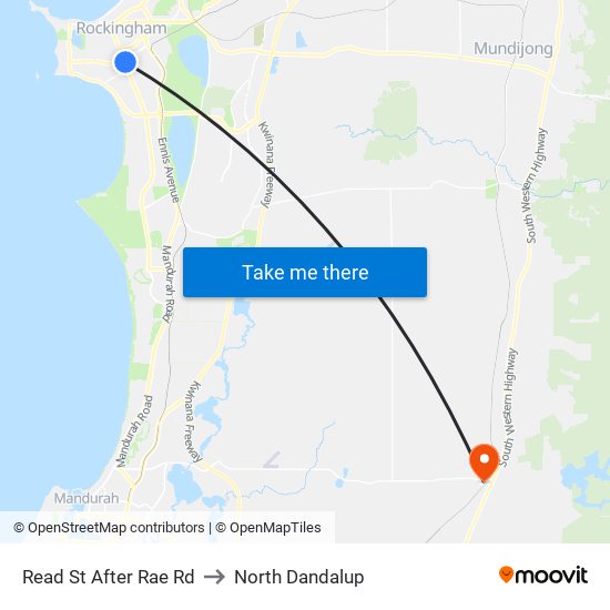 Read St After Rae Rd to North Dandalup map