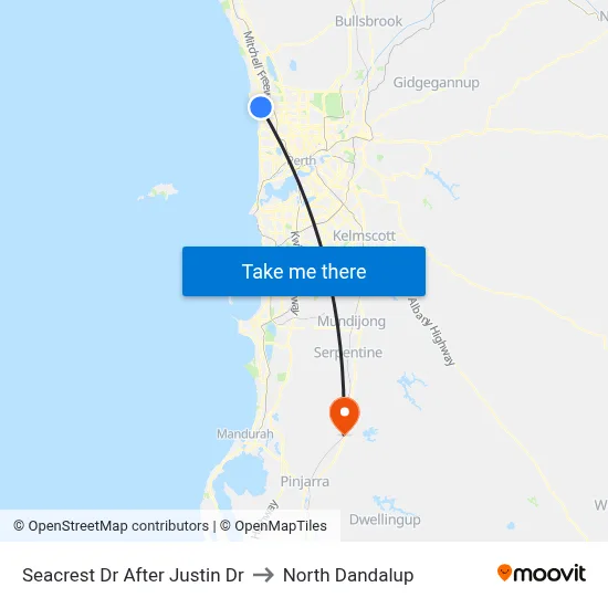 Seacrest Dr After Justin Dr to North Dandalup map