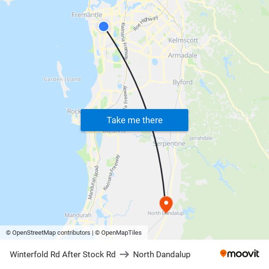 Winterfold Rd After Stock Rd to North Dandalup map