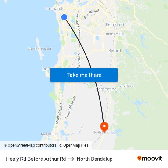 Healy Rd Before Arthur Rd to North Dandalup map