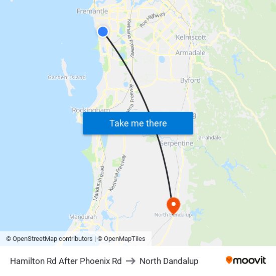 Hamilton Rd After Phoenix Rd to North Dandalup map