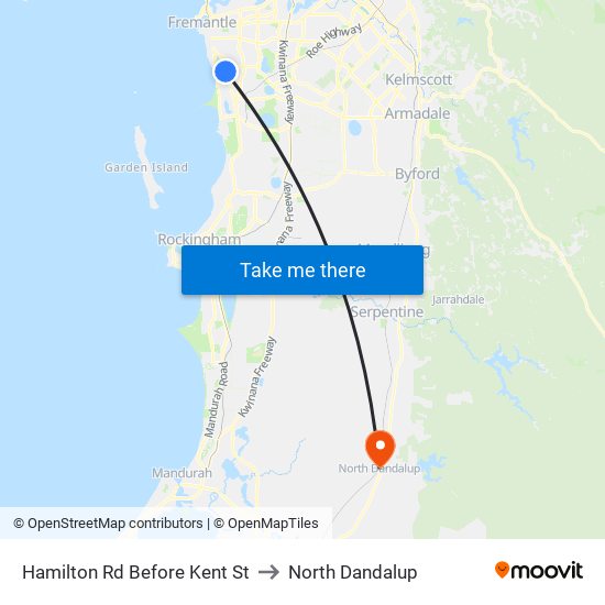 Hamilton Rd Before Kent St to North Dandalup map