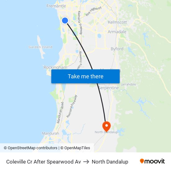 Coleville Cr After Spearwood Av to North Dandalup map