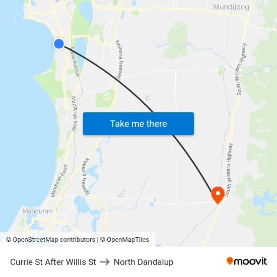 Currie St After Willis St to North Dandalup map