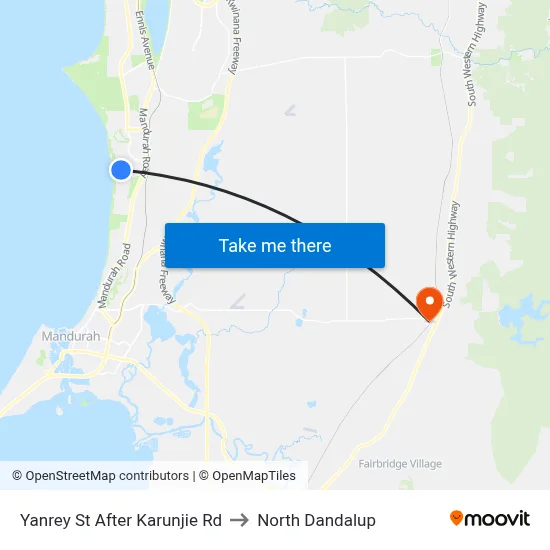 Yanrey St After Karunjie Rd to North Dandalup map