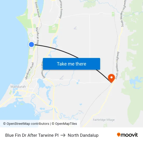 Blue Fin Dr After Tarwine Pl to North Dandalup map