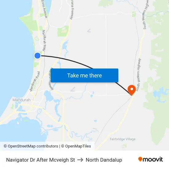 Navigator Dr After Mcveigh St to North Dandalup map