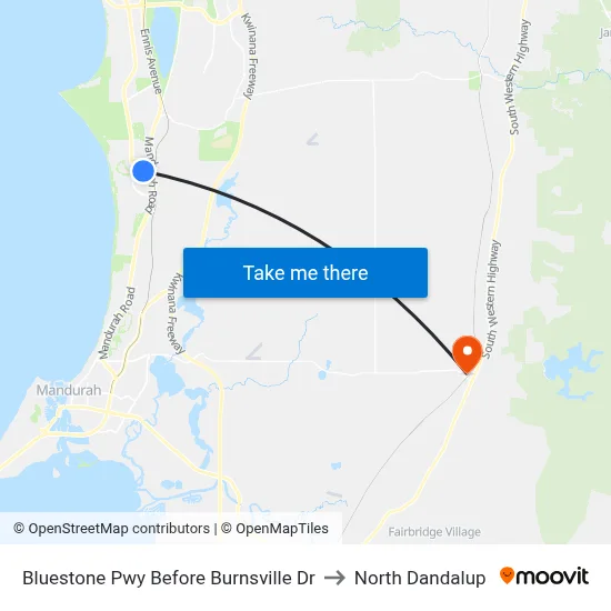 Bluestone Pwy Before Burnsville Dr to North Dandalup map