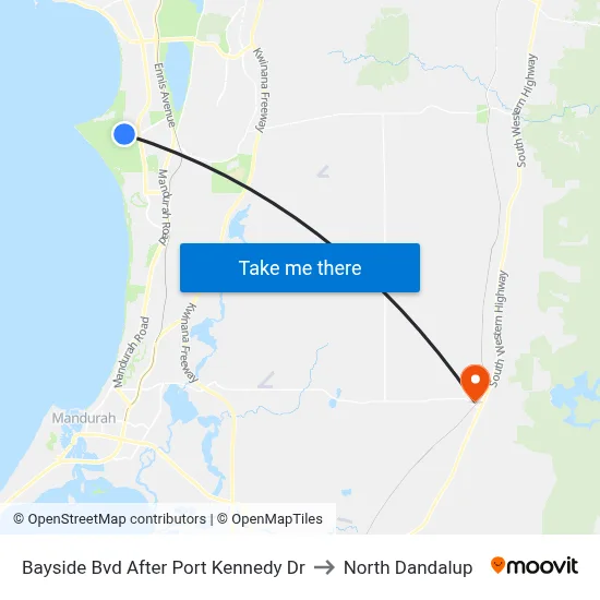 Bayside Bvd After Port Kennedy Dr to North Dandalup map
