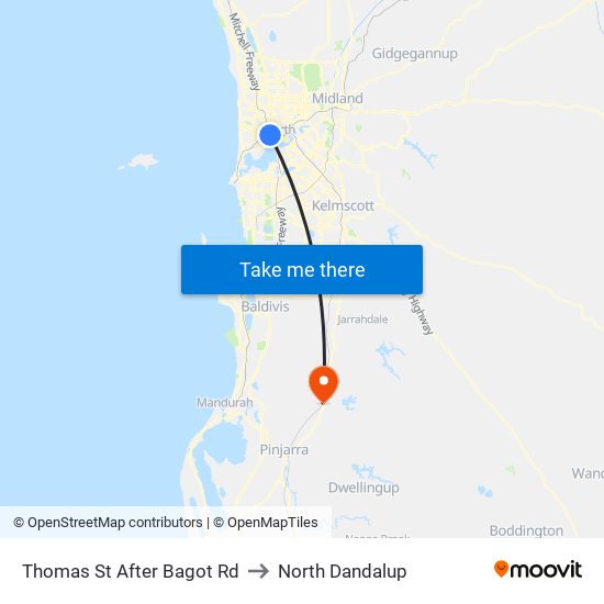 Thomas St After Bagot Rd to North Dandalup map