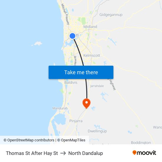 Thomas St After Hay St to North Dandalup map