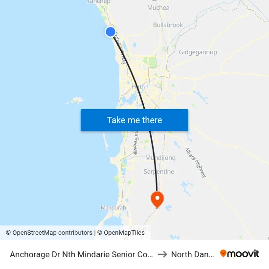Anchorage Dr Nth Mindarie Senior College Stand 2 to North Dandalup map