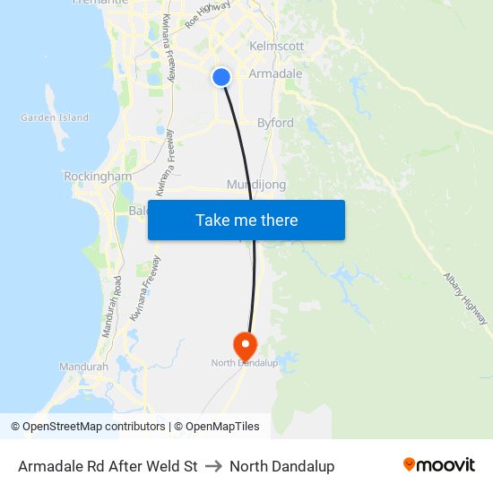 Armadale Rd After Weld St to North Dandalup map