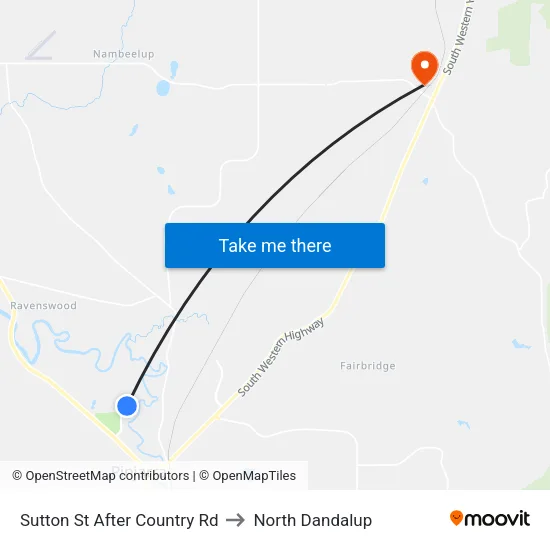 Sutton St After Country Rd to North Dandalup map
