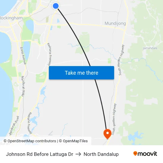 Johnson Rd Before Lattuga Dr to North Dandalup map