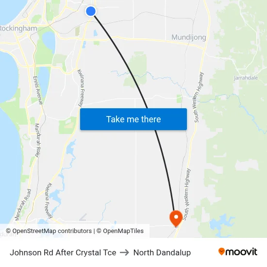 Johnson Rd After Crystal Tce to North Dandalup map