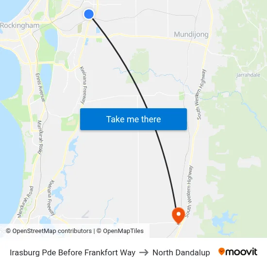 Irasburg Pde Before Frankfort Way to North Dandalup map