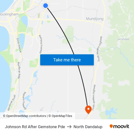 Johnson Rd After Gemstone Pde to North Dandalup map