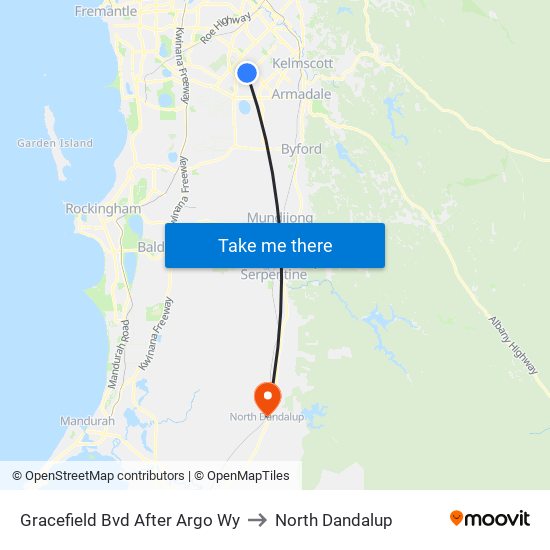 Gracefield Bvd After Argo Wy to North Dandalup map