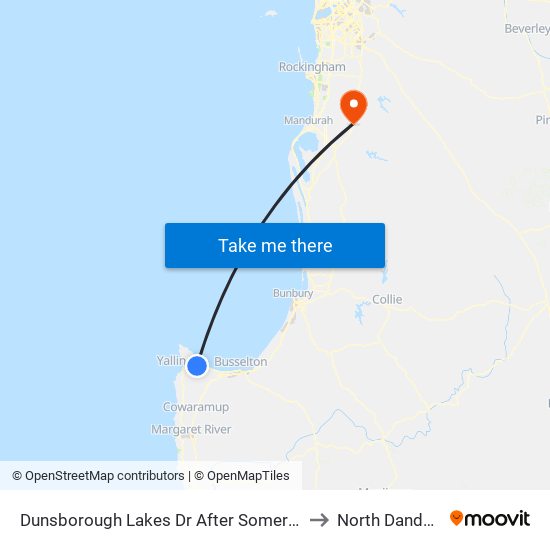 Dunsborough Lakes Dr After Somerset Rd to North Dandalup map