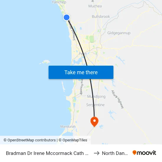 Bradman Dr Irene Mccormack Cath Coll Stand 2 to North Dandalup map