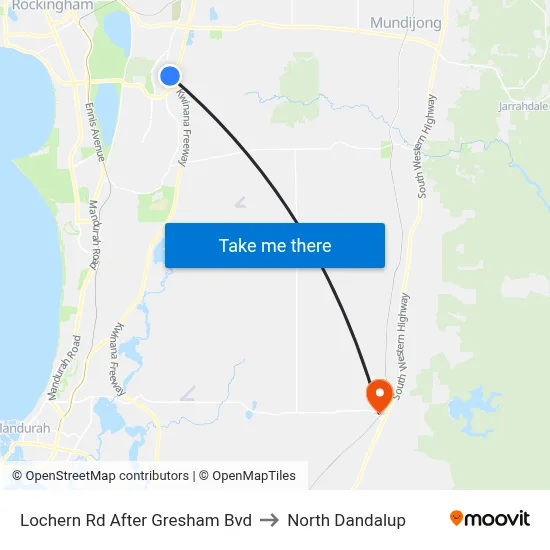 Lochern Rd After Gresham Bvd to North Dandalup map