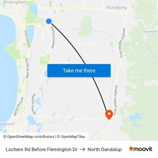 Lochern Rd Before Flemington Dr to North Dandalup map