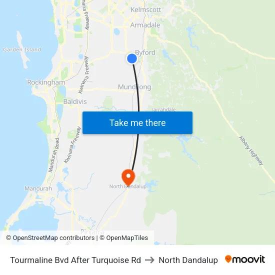 Tourmaline Bvd After Turquoise Rd to North Dandalup map