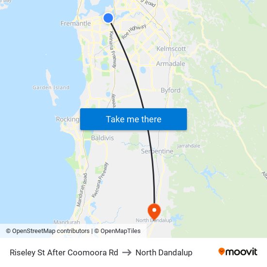 Riseley St After Coomoora Rd to North Dandalup map