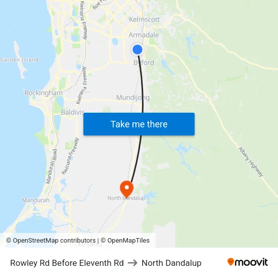 Rowley Rd Before Eleventh Rd to North Dandalup map