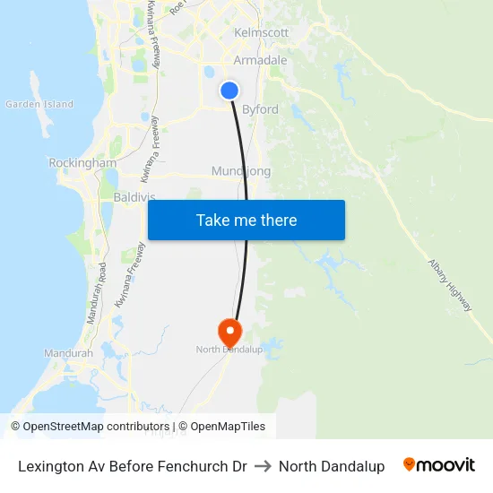Lexington Av Before Fenchurch Dr to North Dandalup map