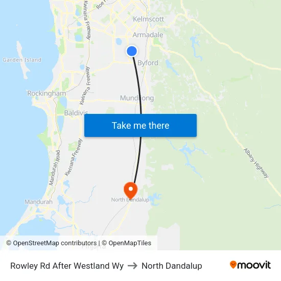 Rowley Rd After Westland Wy to North Dandalup map