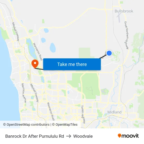 Banrock Dr After Purnululu Rd to Woodvale map