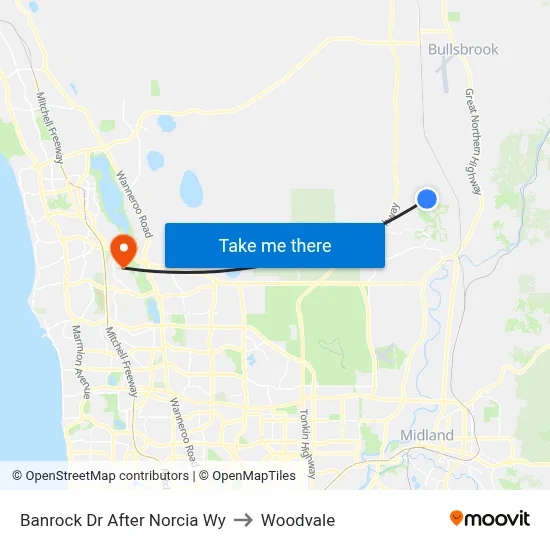Banrock Dr After Norcia Wy to Woodvale map
