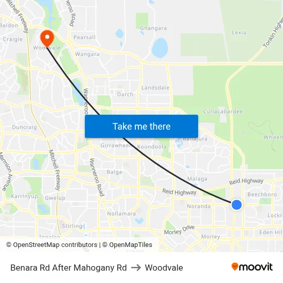 Benara Rd After Mahogany Rd to Woodvale map