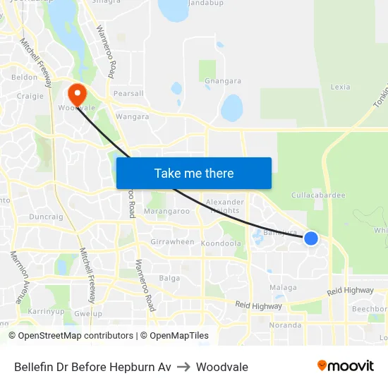 Bellefin Dr Before Hepburn Av to Woodvale map