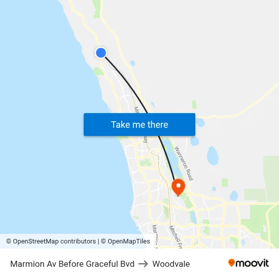 Marmion Av Before Graceful Bvd to Woodvale map