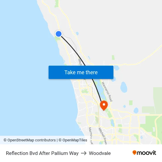 Reflection Bvd After Pallium Way to Woodvale map