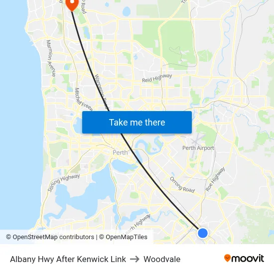 Albany Hwy After Kenwick Link to Woodvale map