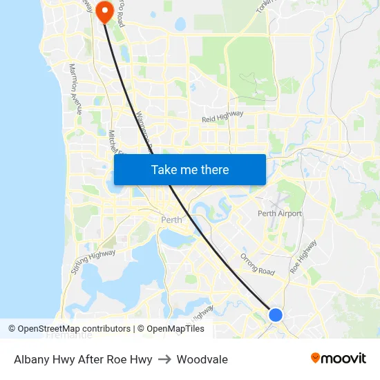 Albany Hwy After Roe Hwy to Woodvale map