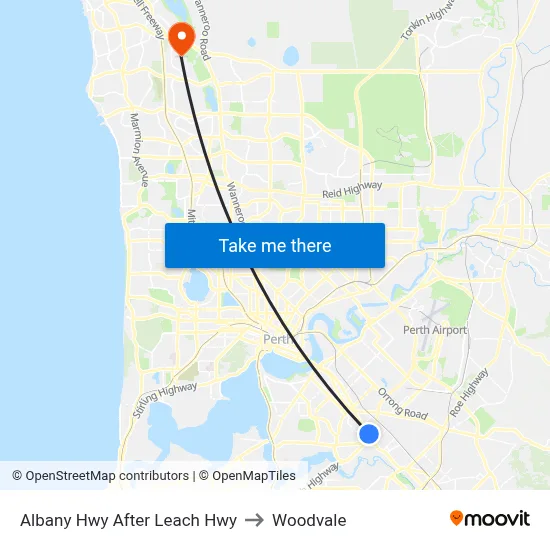 Albany Hwy After Leach Hwy to Woodvale map