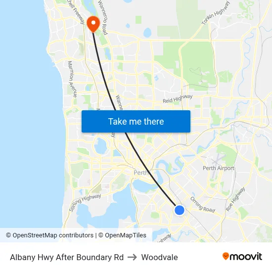 Albany Hwy After Boundary Rd to Woodvale map