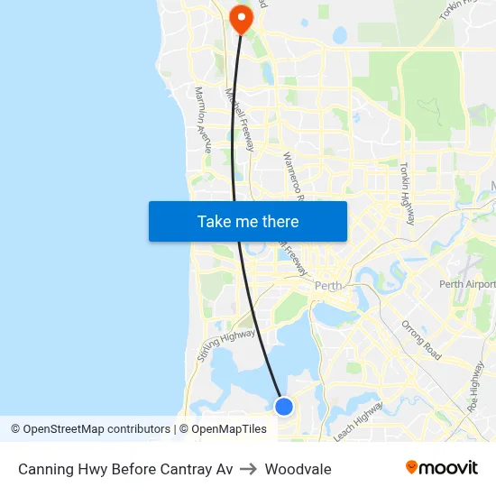 Canning Hwy Before Cantray Av to Woodvale map