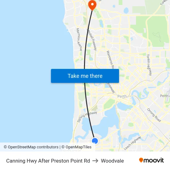Canning Hwy After Preston Point Rd to Woodvale map