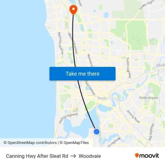 Canning Hwy After Sleat Rd to Woodvale map